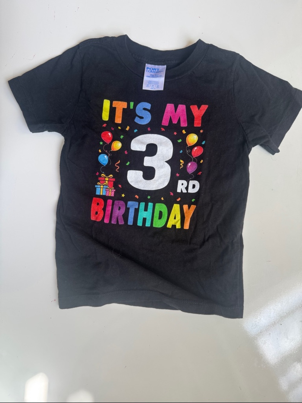 Kids' 'It's My 3rd Birthday' Black Graphic Tee - 4T